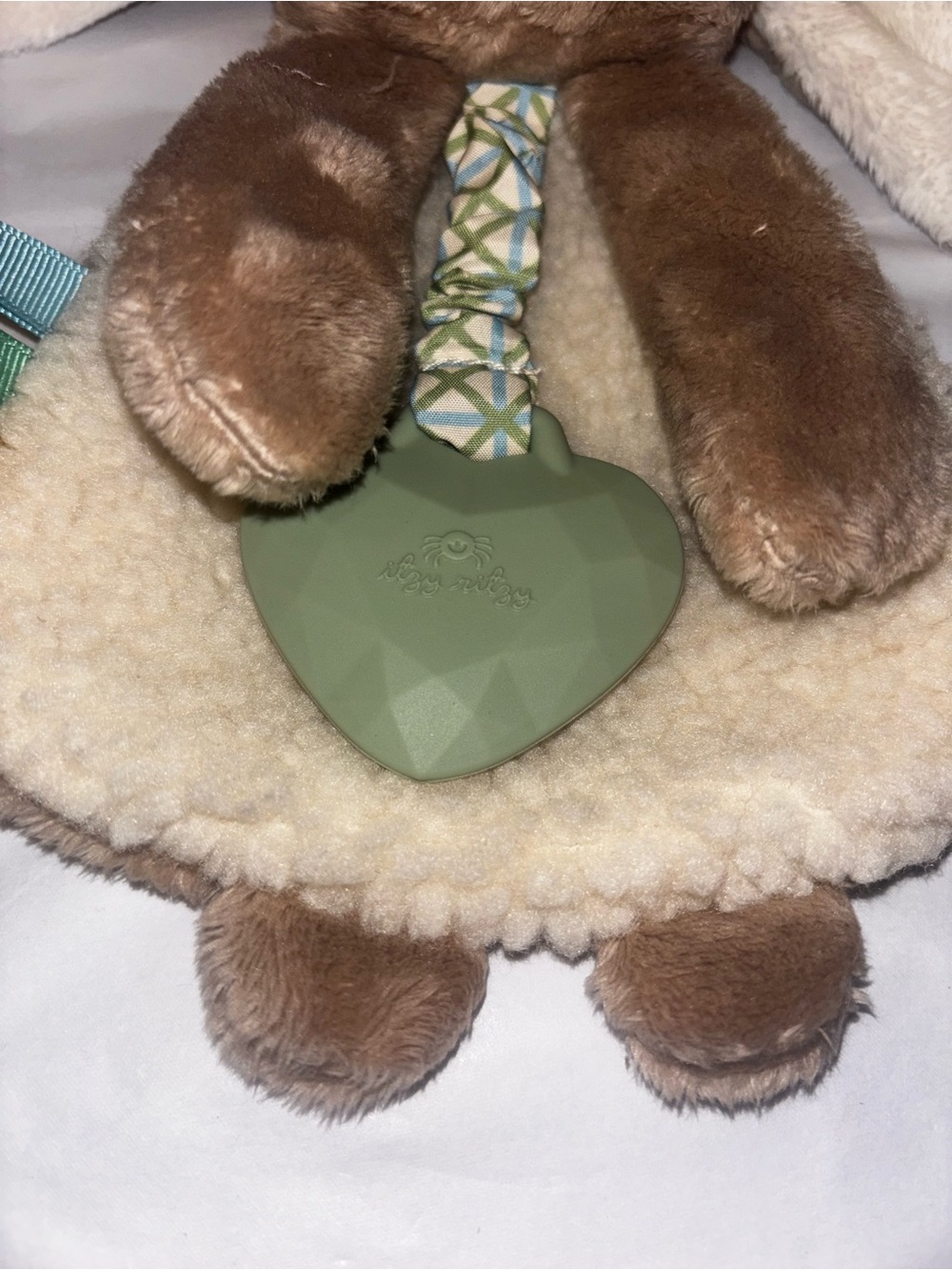 Replacement Itzy Ritzy Lovey Bunny Rabbit Sherpa Tags Ribbons Teether Rattle Toy - Picture 3 of 8